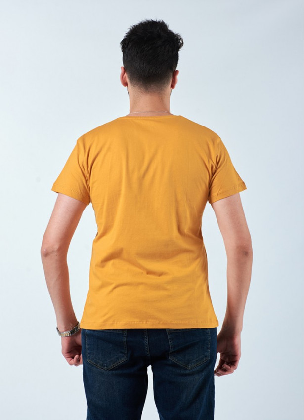 Astronot Baskılı Kısa Kollu Sarı Erkek T-Shirt